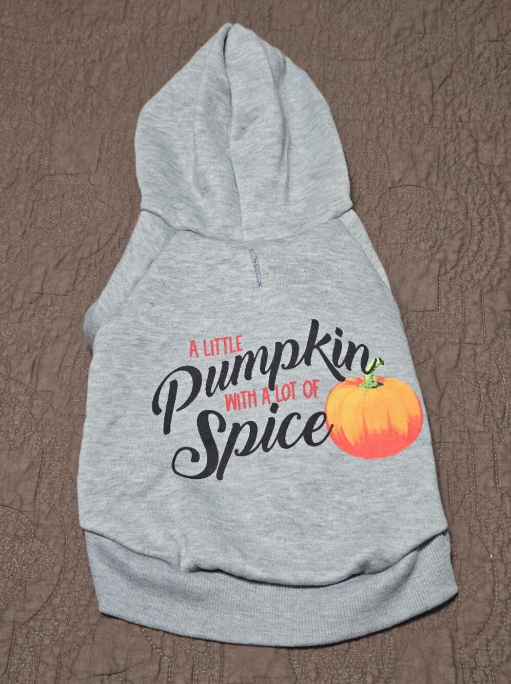 Pumpkin Spice Dog Hoodie Size Small Pet Sweatshirt Puppy Gift Fall Cozy Comfy, S